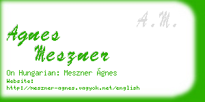 agnes meszner business card