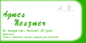 agnes meszner business card